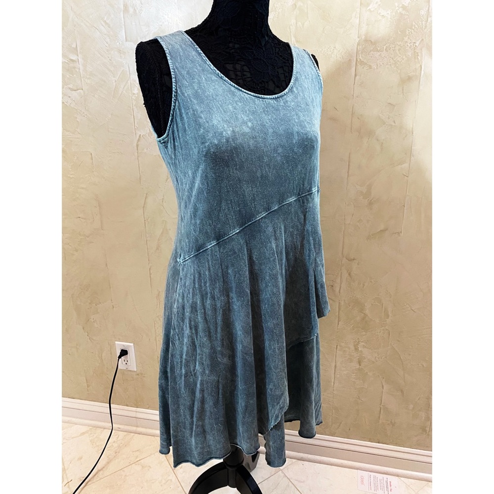Chalet Dress Diagonal Accents Hemp Cotton Dress